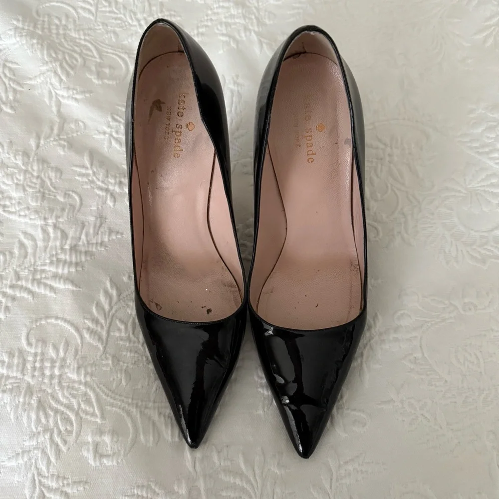 Kate Spade Vivian Black Patent Leather Pumps Heels size 8.5